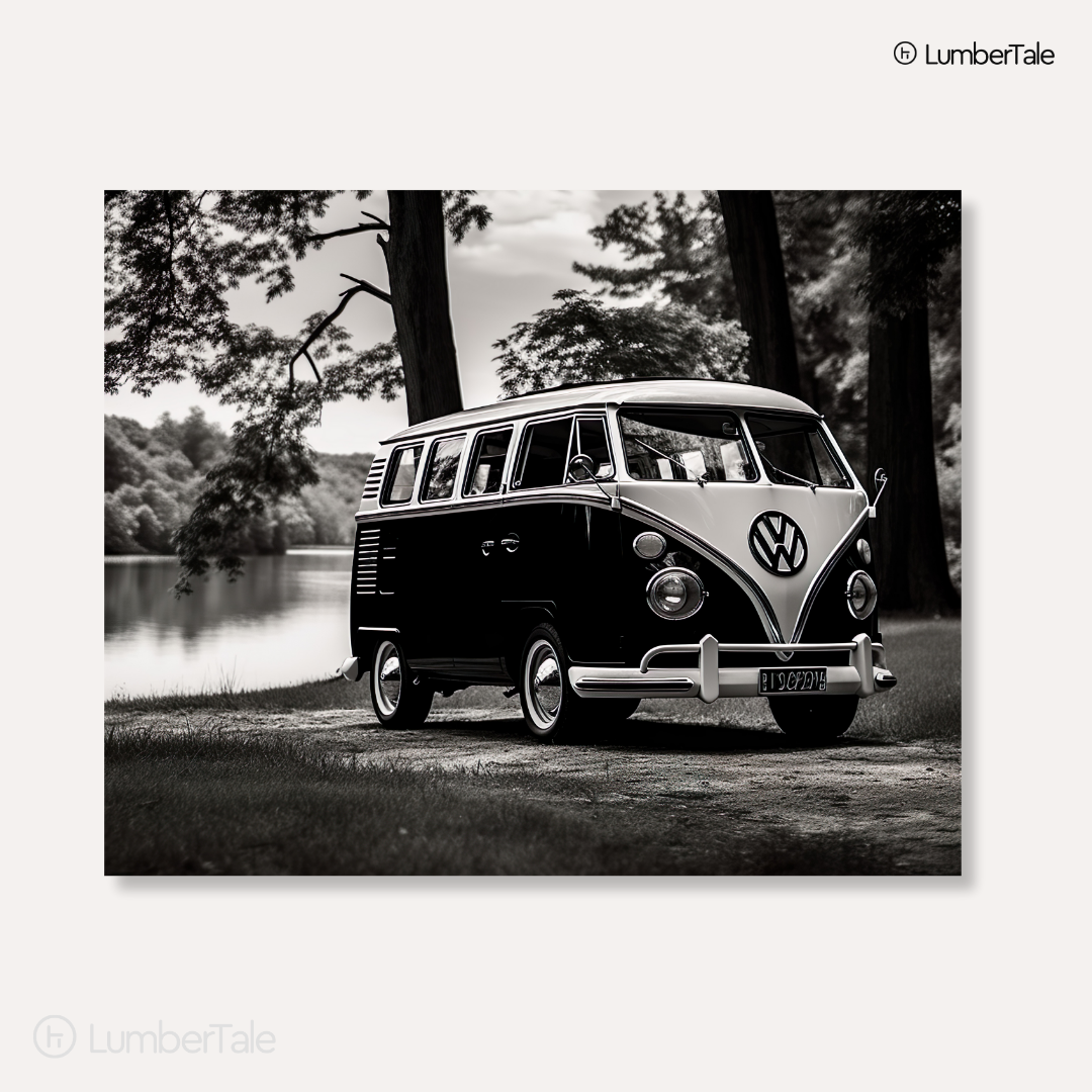 Van-Go Vibes – Vintage VW Wanderlust on Stretched Canvas
