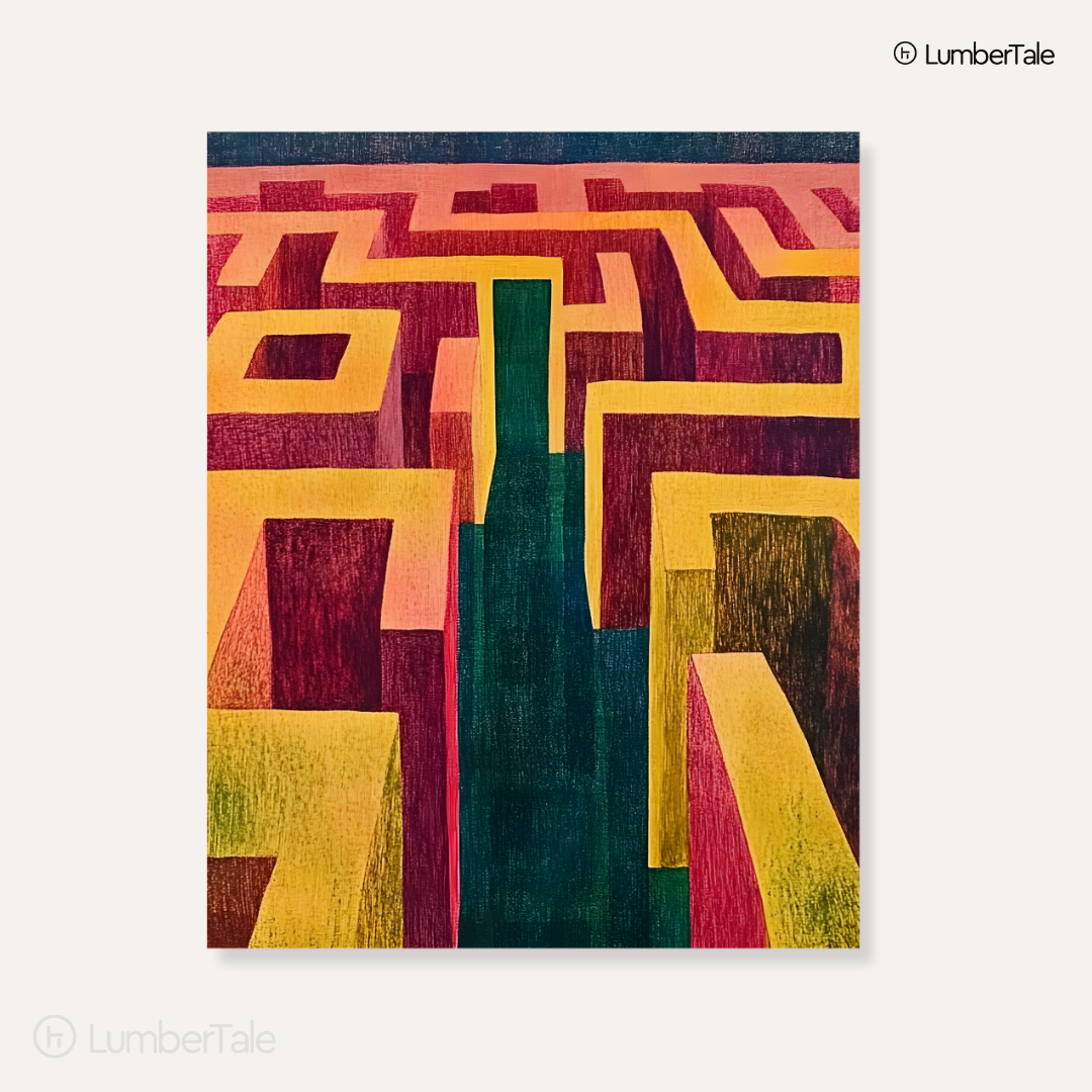 Lost But Thriving - Abstract City Maze Energy - Stretched Canvas For Bold Walls, Creative Zones, Chaos-Loving Corners