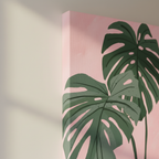 Monstera Stretched Canvas Corner Close-Up
