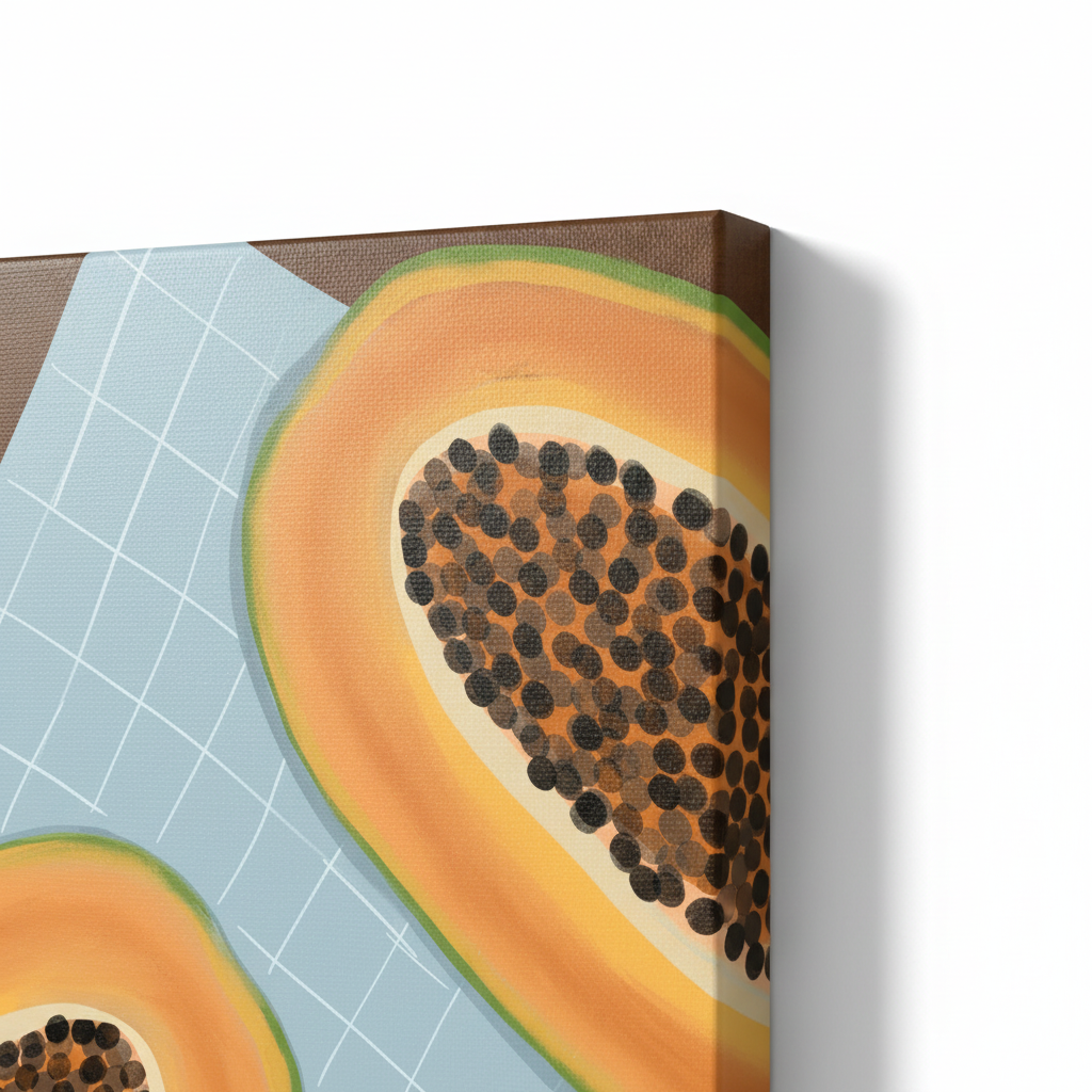 Papaya Canvas Upper Right Corner Close-Up