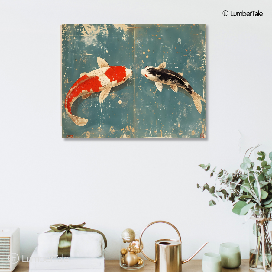 Koi Before Bros – Zen Flirtation on Canvas for Balanced Souls