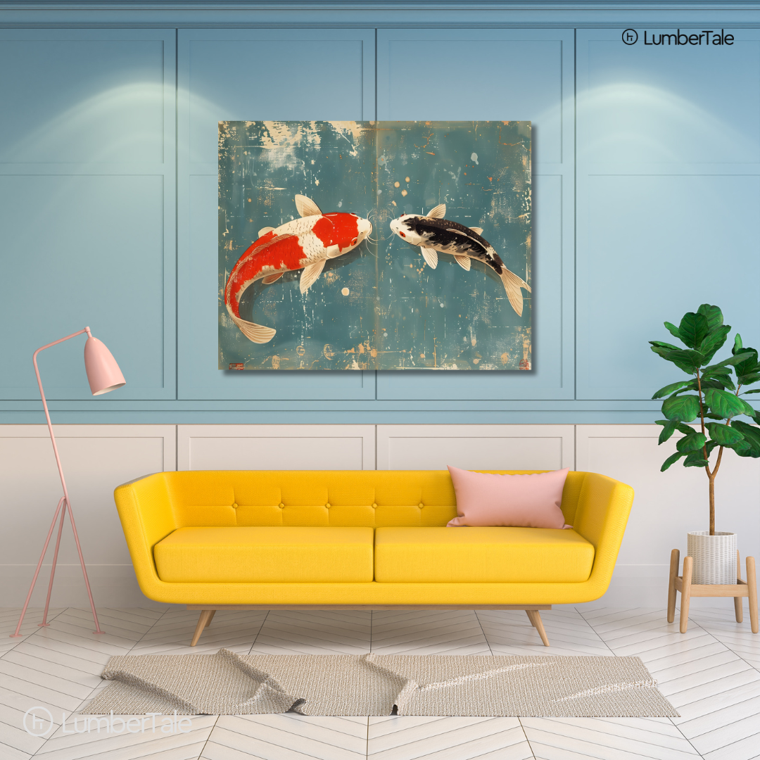 Koi Before Bros – Zen Flirtation on Canvas for Balanced Souls